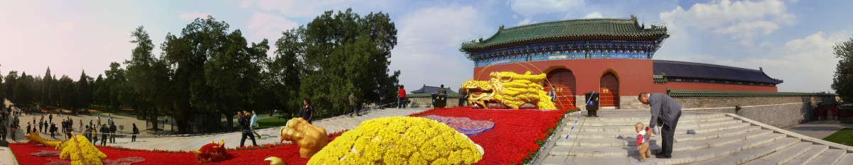 天坛金龙花坛180度全景