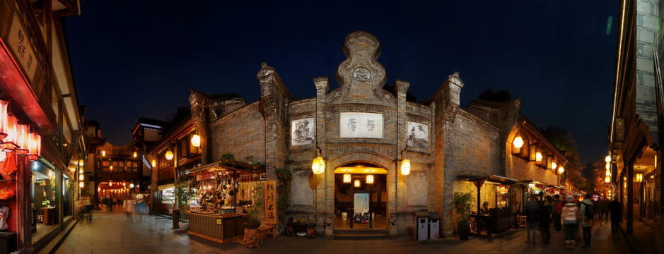 成都錦里夜景全景圖