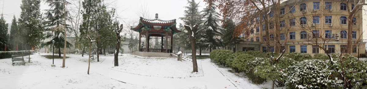 首都体育学院研究中心雪景180度全景