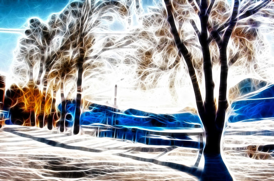 抽象画 雪景