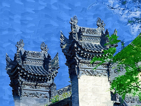 裝飾畫  牌樓