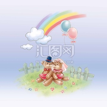 小熊結(jié)婚圖