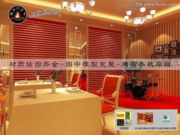 音樂餐廳演奏區(qū)效果圖