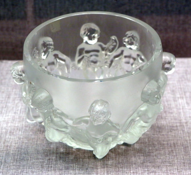 法国浮雕天使水晶玻璃缸