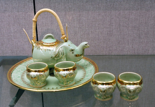 泰国象形青瓷茶具