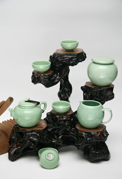 绿瓷茶具 功夫茶具
