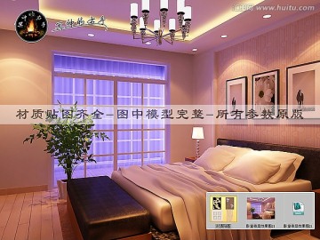 臥室夜景效果圖