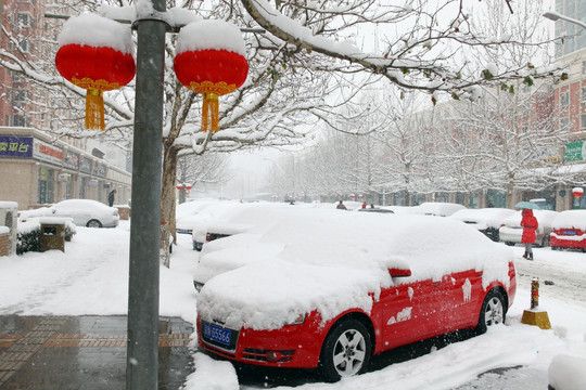 住宅小区雪景