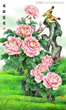 花鳥 雀石富貴