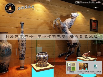 博物館藝術(shù)品展廳效果圖