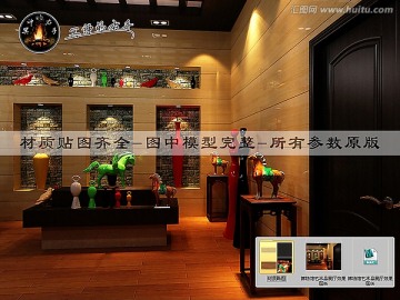 博物館藝術(shù)品展廳效果圖