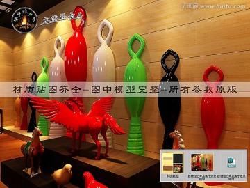 博物館藝術(shù)品展廳效果圖