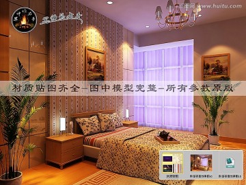 臥室夜景效果圖