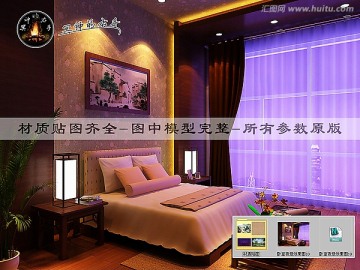 臥室夜景效果圖