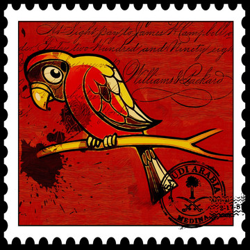 邮票 啄木鸟