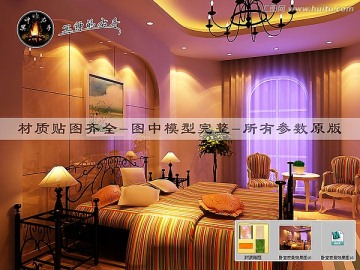 臥室夜景效果圖