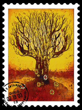 邮票 发财树