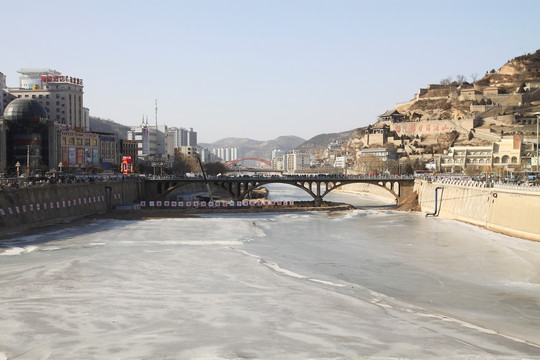 延河 延安风光 延河大桥