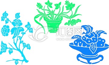 矢量花草 植物圖案