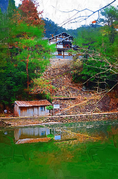 油画 无框画 抽象画 风景油画 风景画