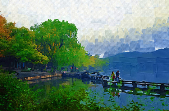 長(zhǎng)橋 油畫
