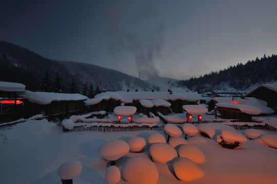 雪乡夜景