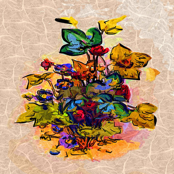 壁畫(huà) 花卉