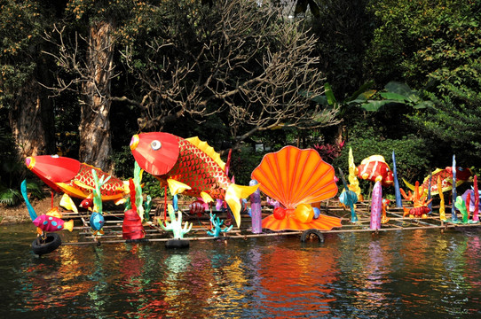 春节灯会 鲤鱼跳龙门