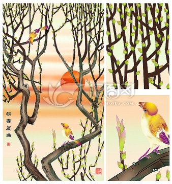 花鳥 初春晨曲