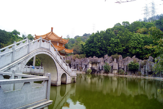 公园景观石拱桥