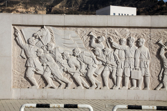 延安革命纪念馆浮雕 解放战争