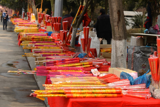 成都昭觉寺香蜡摊点