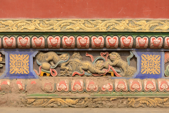 成都昭觉寺照壁底座浮雕