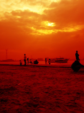 夕阳海景