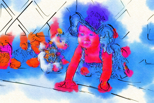 兒童插畫 嬰兒 兒童 卡通