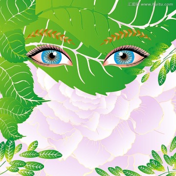 眼睛 葉子 花朵