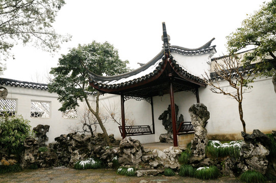 苏州网师园雪景