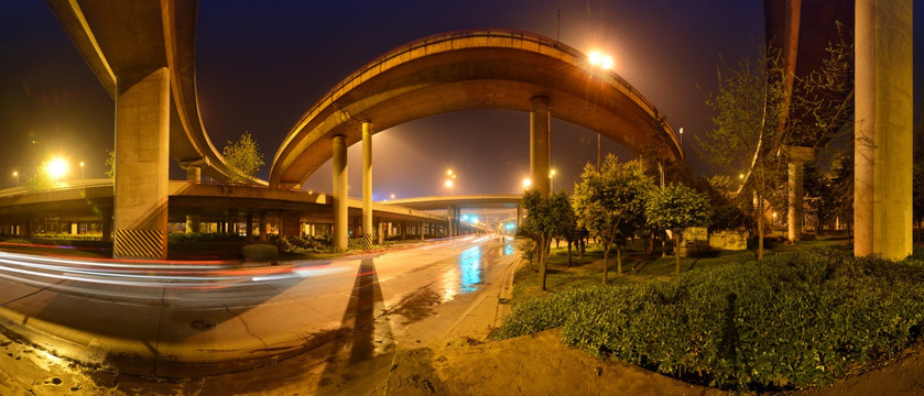 成都武侯立交桥夜景全景图