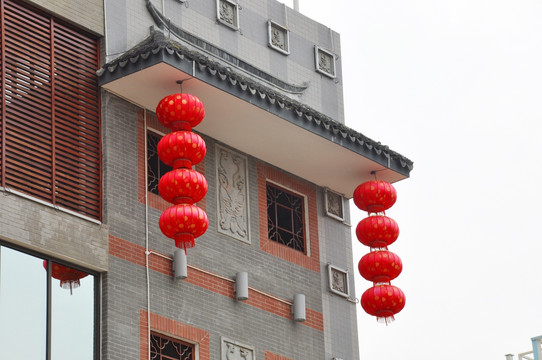中国风建筑红灯笼