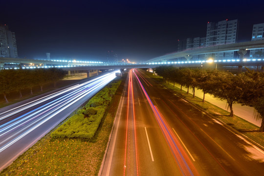 成都三环路夜景交通