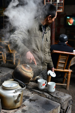 成都老茶馆茶客