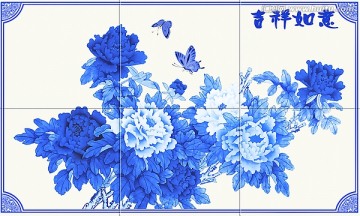 青花图案 吉祥如意 瓷砖