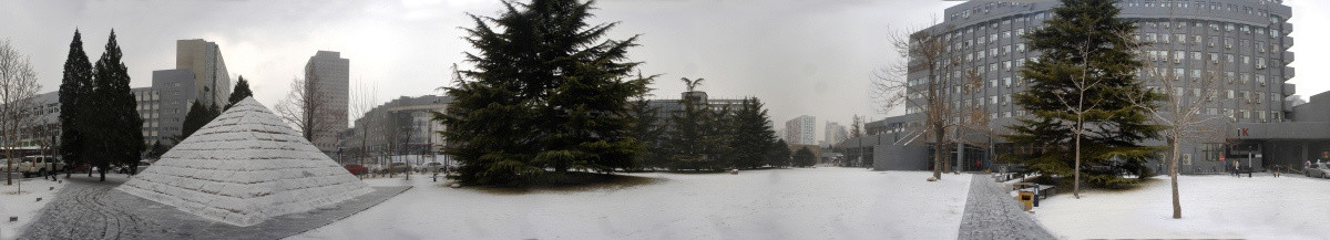 北京电影学院雪景180度全景