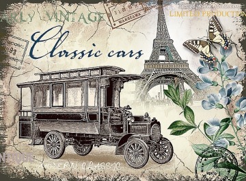 老爺車(chē) 裝飾畫(huà) 著名建筑