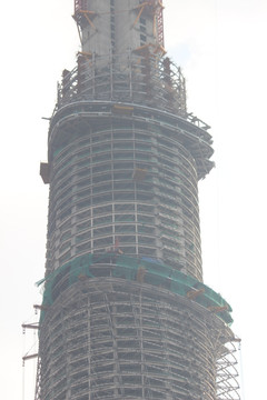 上海中心建造中