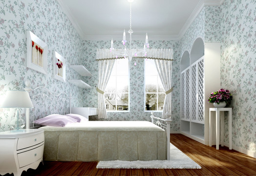 韩式风格卧室设计效果图