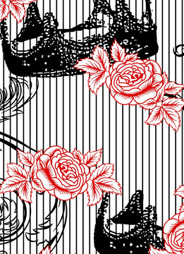 布匹 抽象皇冠花卉图案