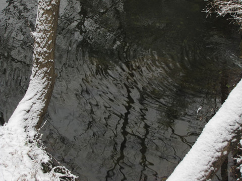 冬日雪后溪水