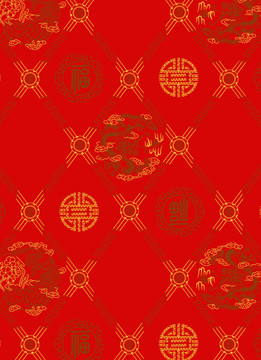 布匹 龍幾何圖案
