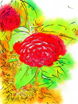 花卉裝飾畫 插畫